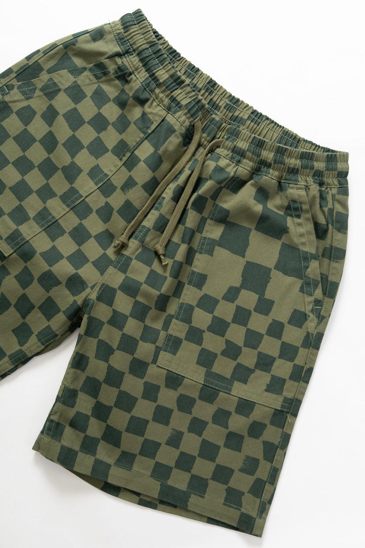 Service Works - Printed Chef Shorts - Olive Checker Product Image