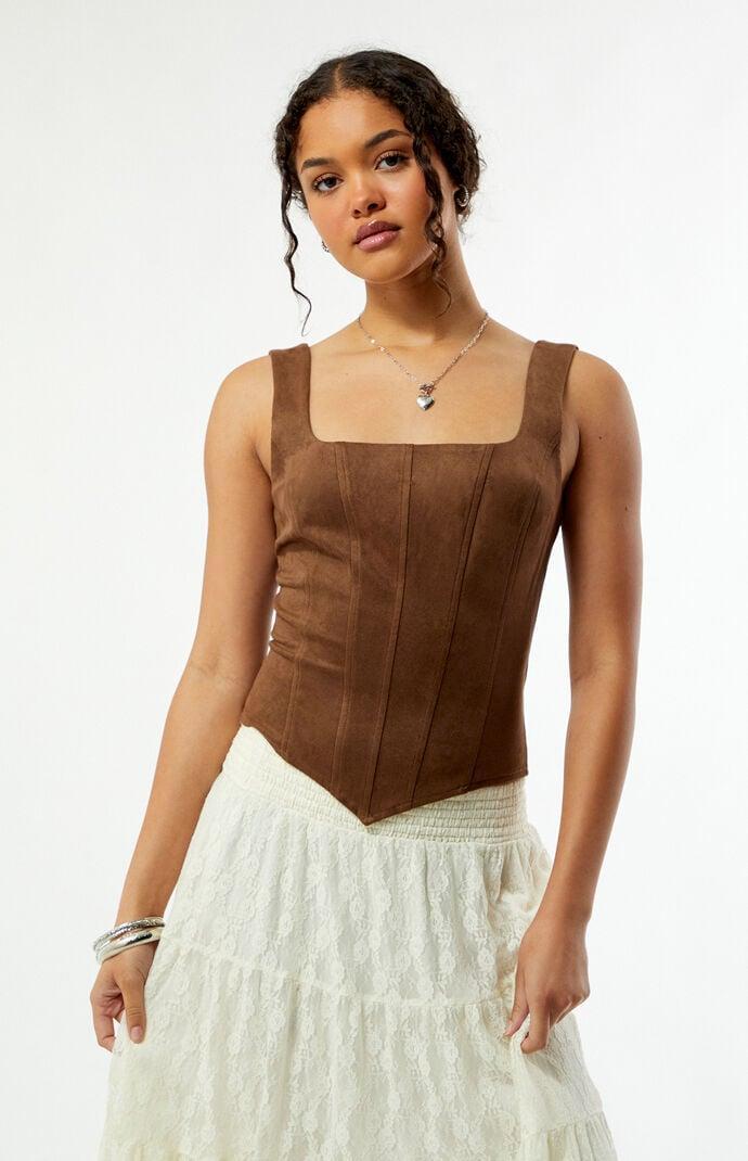 Faux Suede Corset Product Image