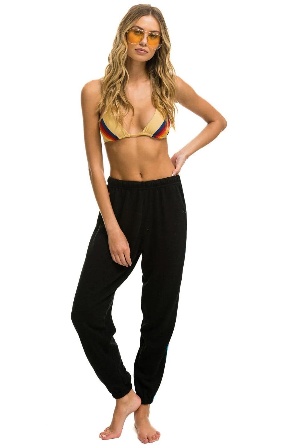 5 STRIPE SWEATPANTS - BLACK // WONKA Female Product Image