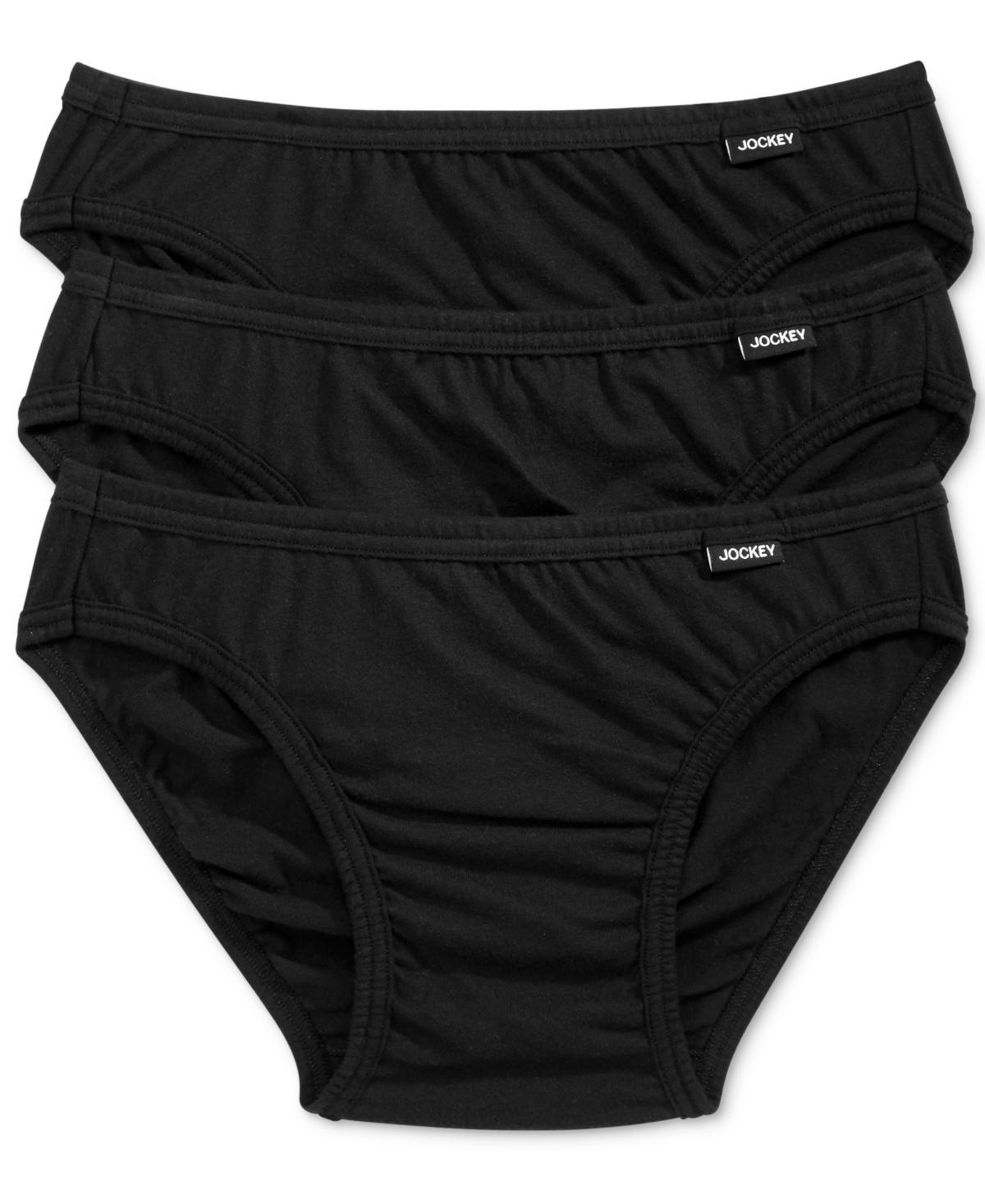 Men's Jockey® 3-pack Elance Bikini Briefs, Size: Large, Black Product Image