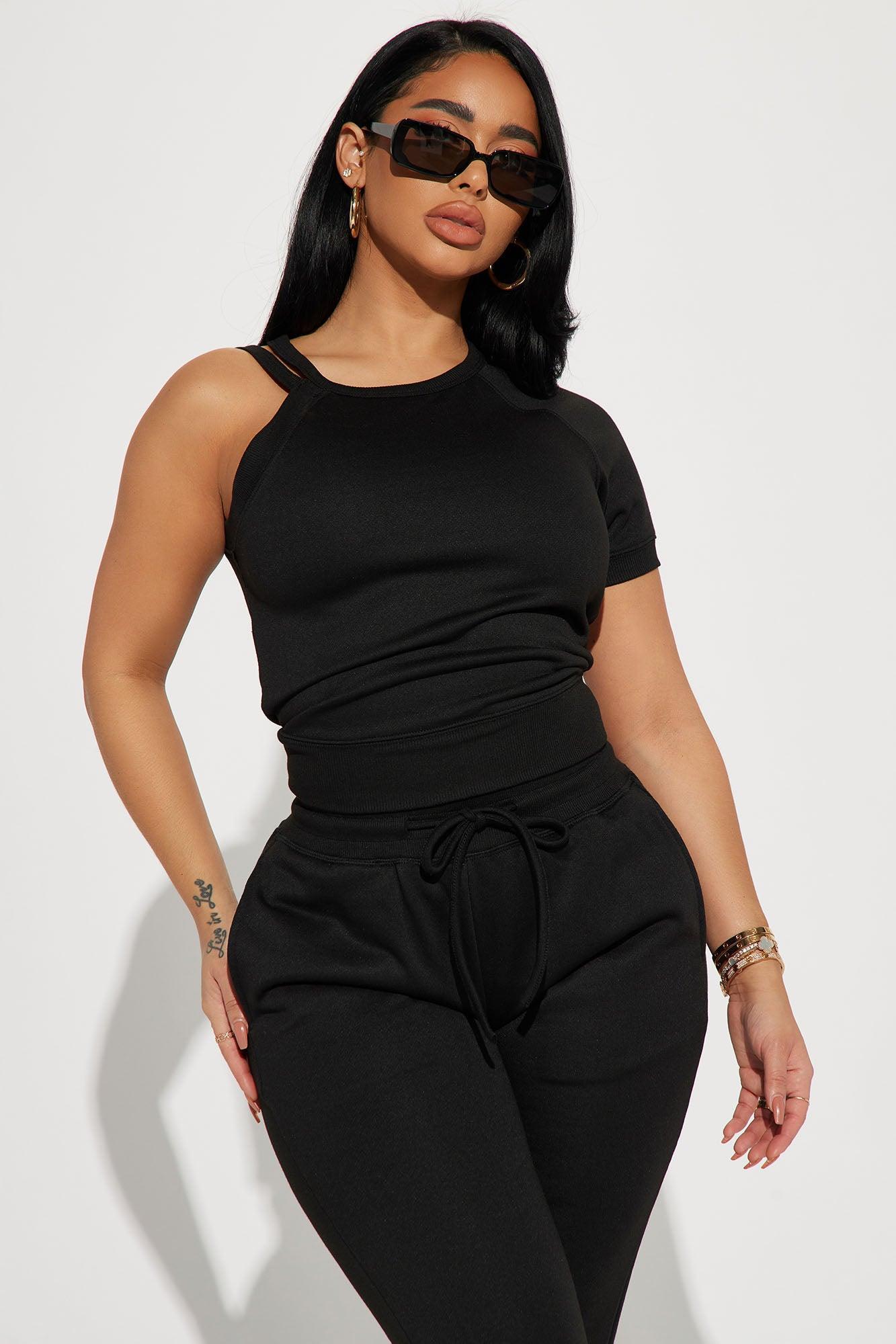 One Sided Story Pant Set - Black Product Image