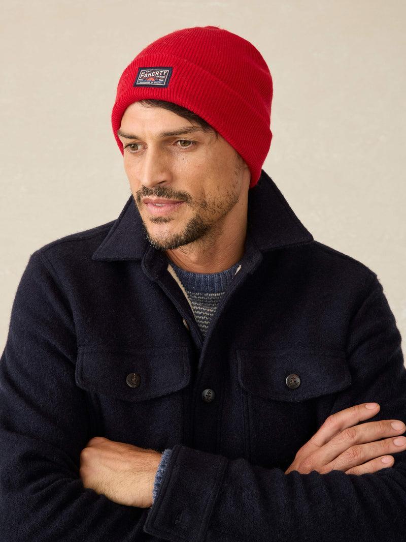 Faherty Logo Beanie - Red Product Image