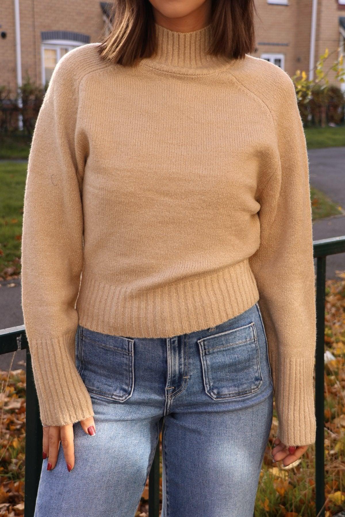 Noel Mock Neck Sweater - Dark Taupe - FINAL SALE Product Image