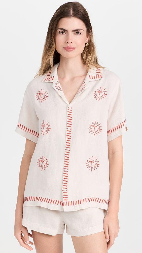 Desmond & Dempsey Embroidered Cuban Set | Shopbop Product Image