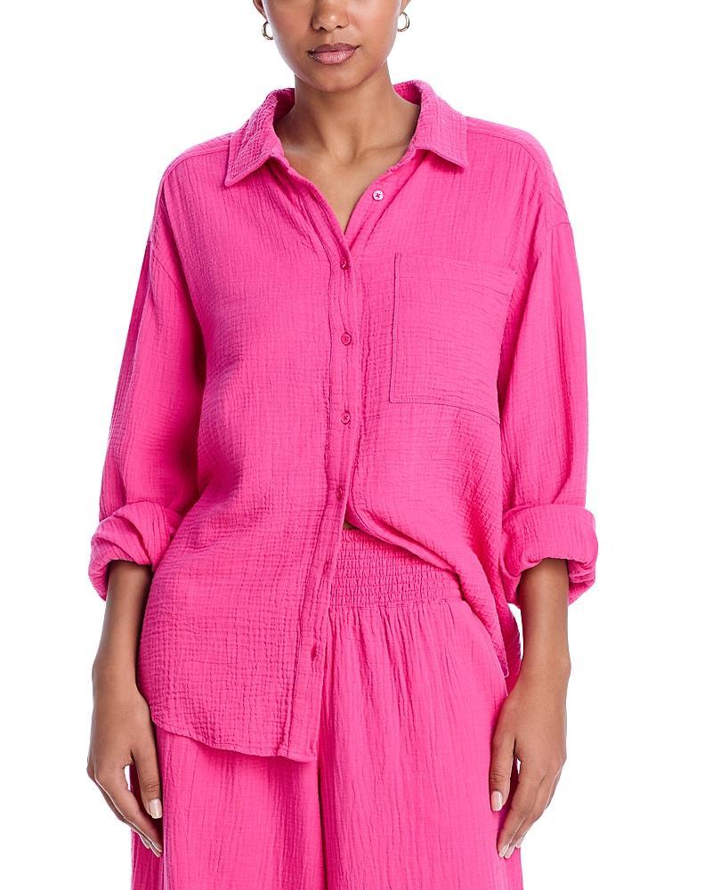 Echo Gauze Boyfriend Shirt Swim Cover-Up Product Image