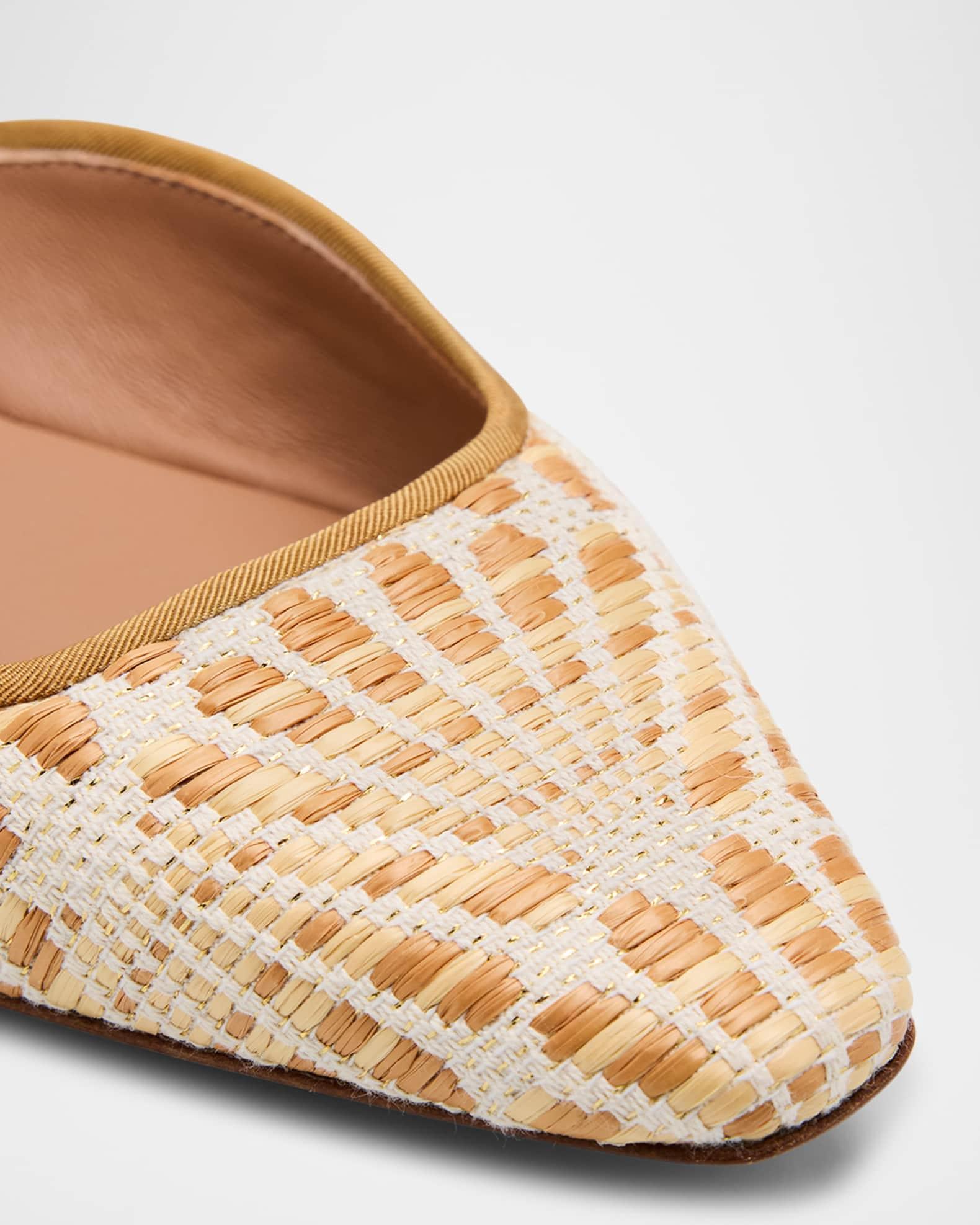 Bicolor Raffia Ballerina Flats Product Image