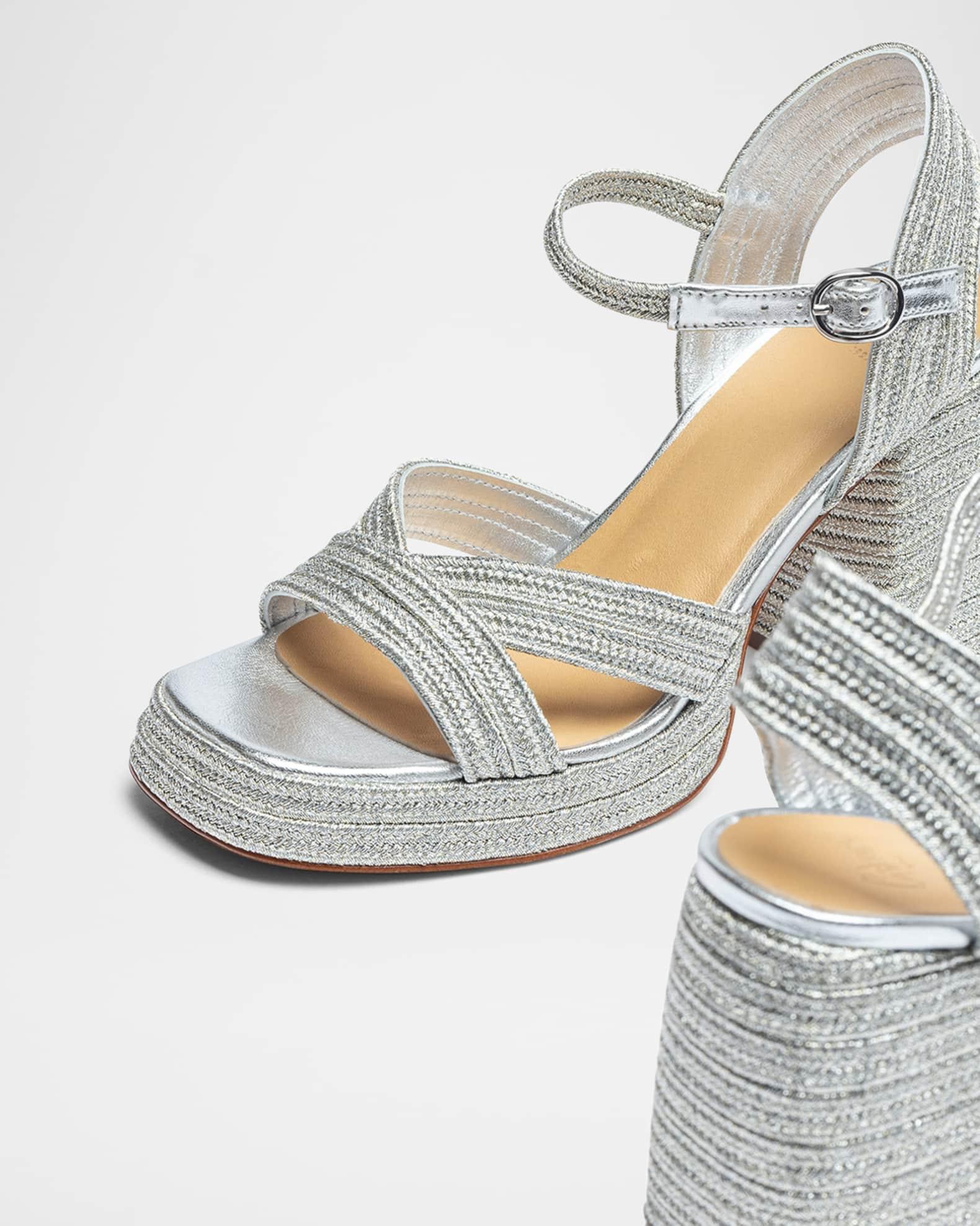 Valle Metallic Braided Platform Sandals Product Image