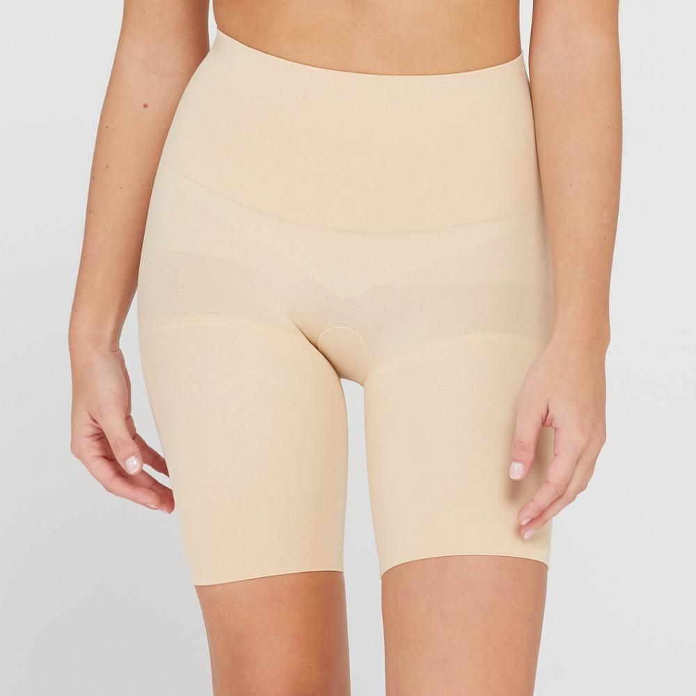 ASSETS by SPANX Womens Remarkable Results Mid-Thigh Shaper - Light Beige XL Product Image