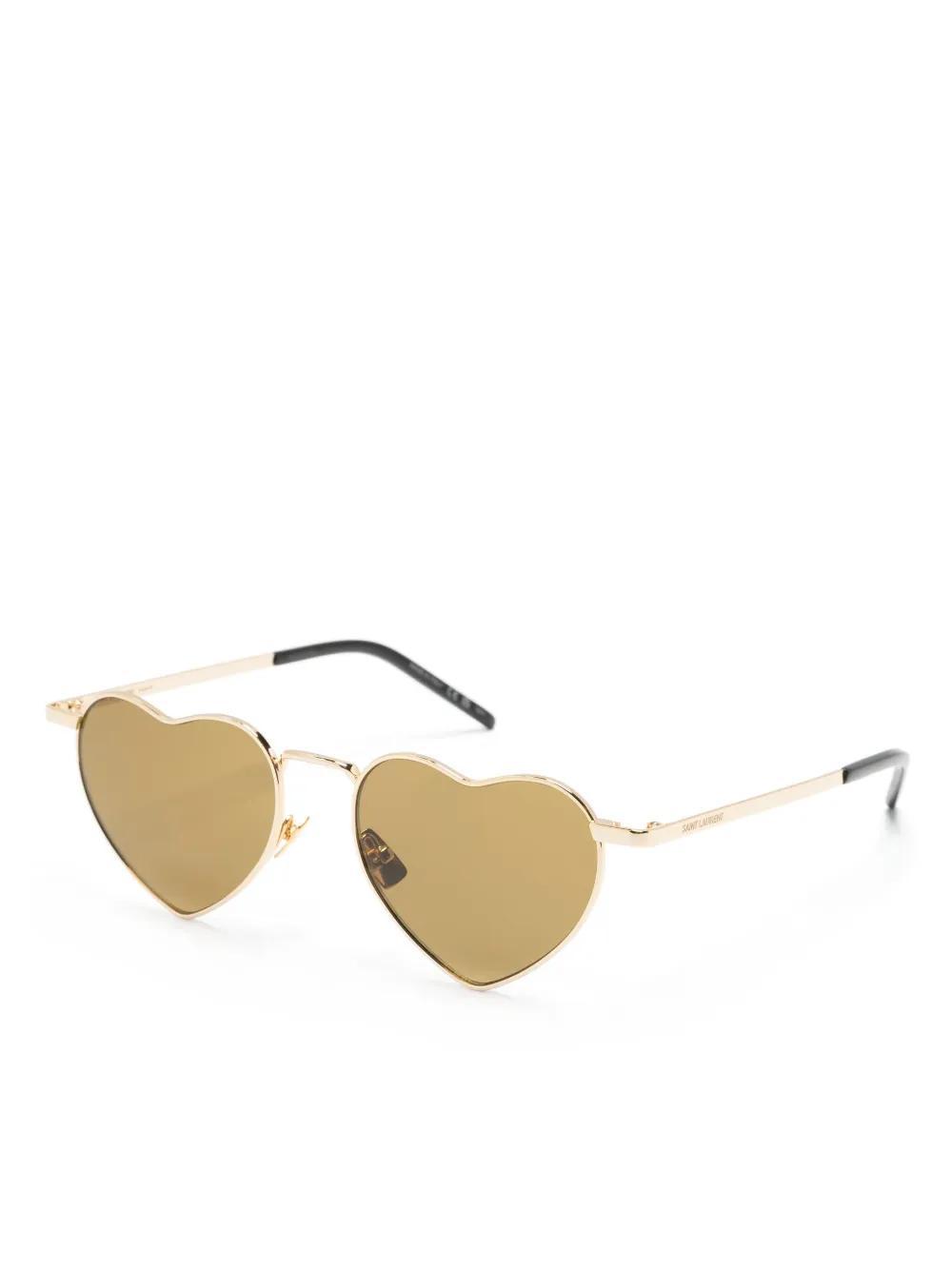 SAINT LAURENT Loulou Heart-frame Sunglasses In Gold Product Image