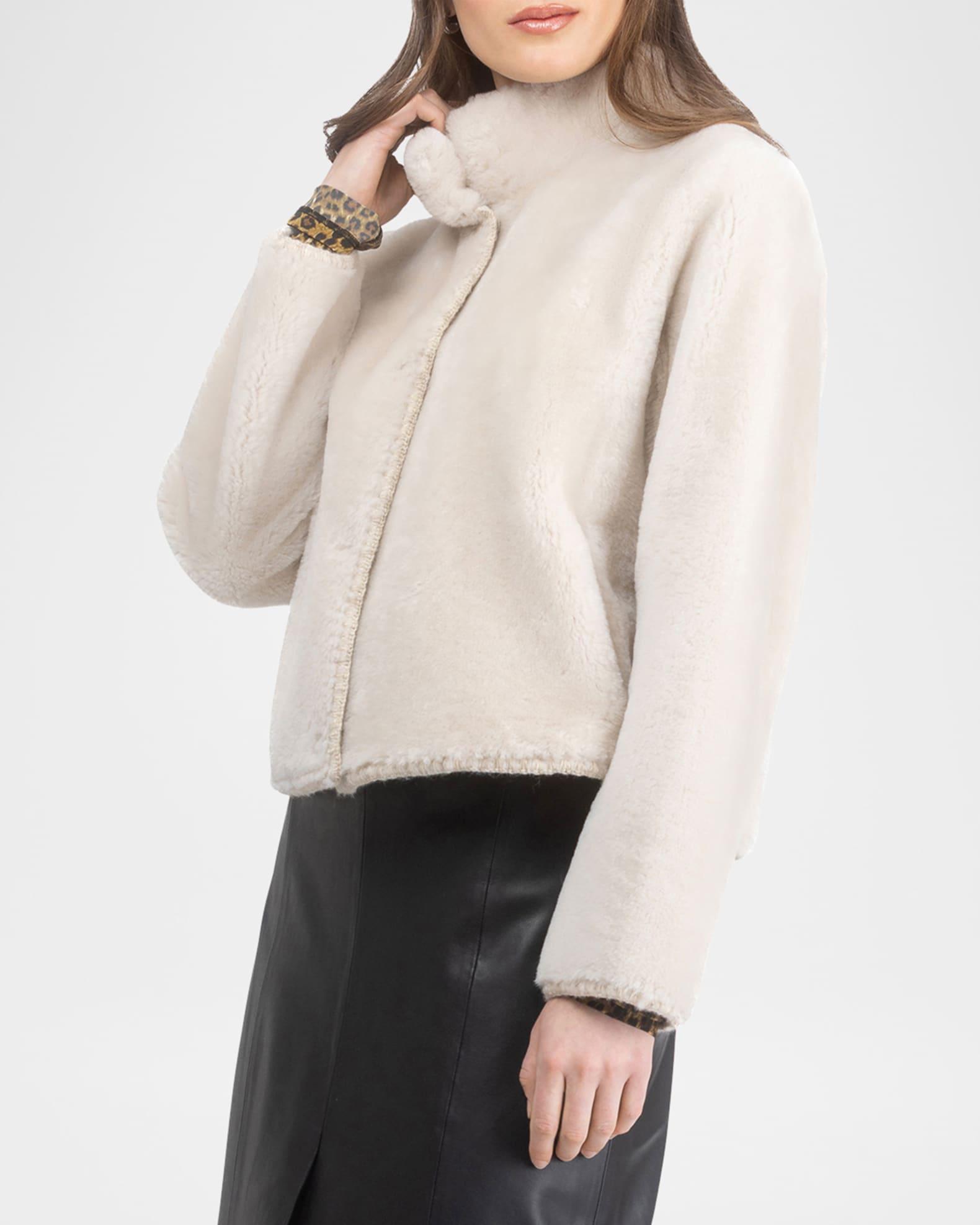 Reversible Merino Shearling Lamb Jacket With Embroidered Edges Product Image