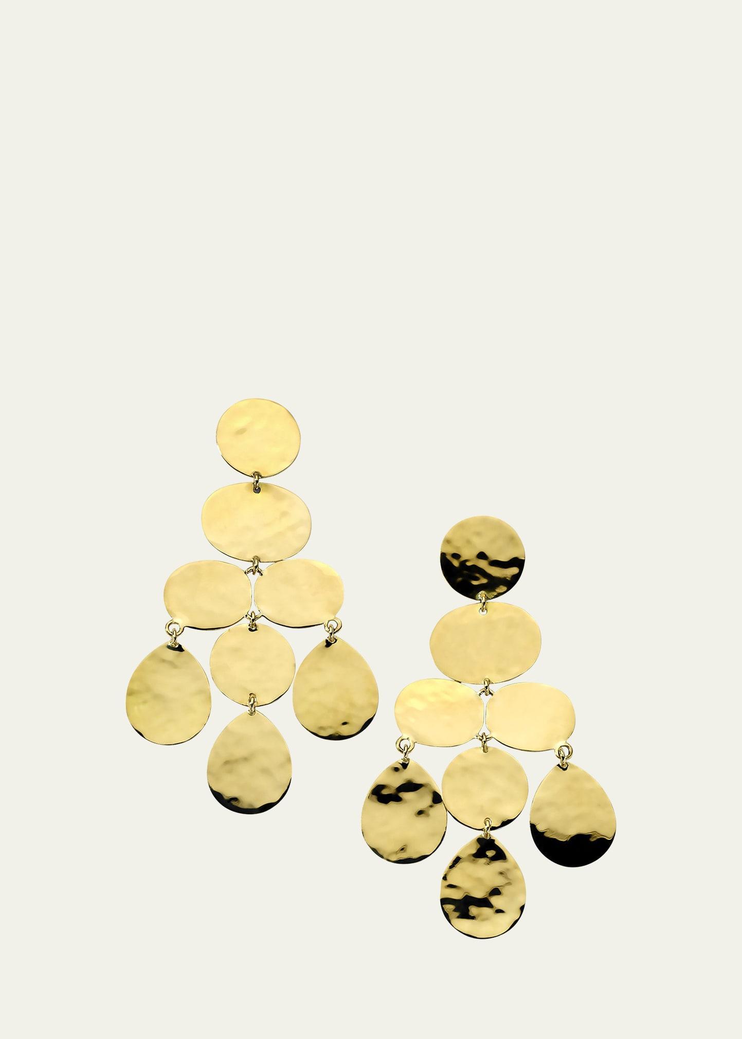 Small Crinkle Chandelier Earrings in 18K Gold Product Image