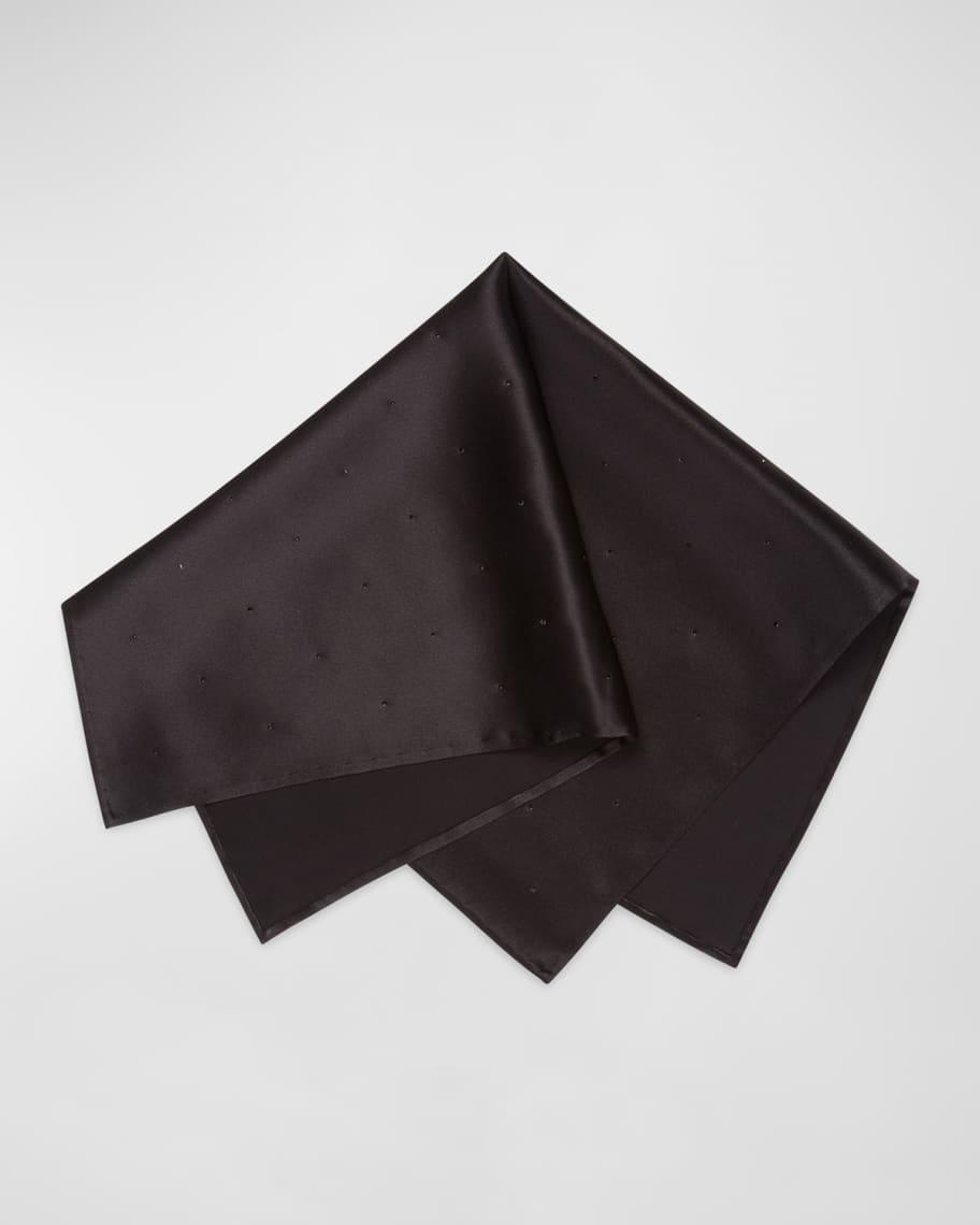 Mens Crystal-Embellished Silk Pocket Square Product Image