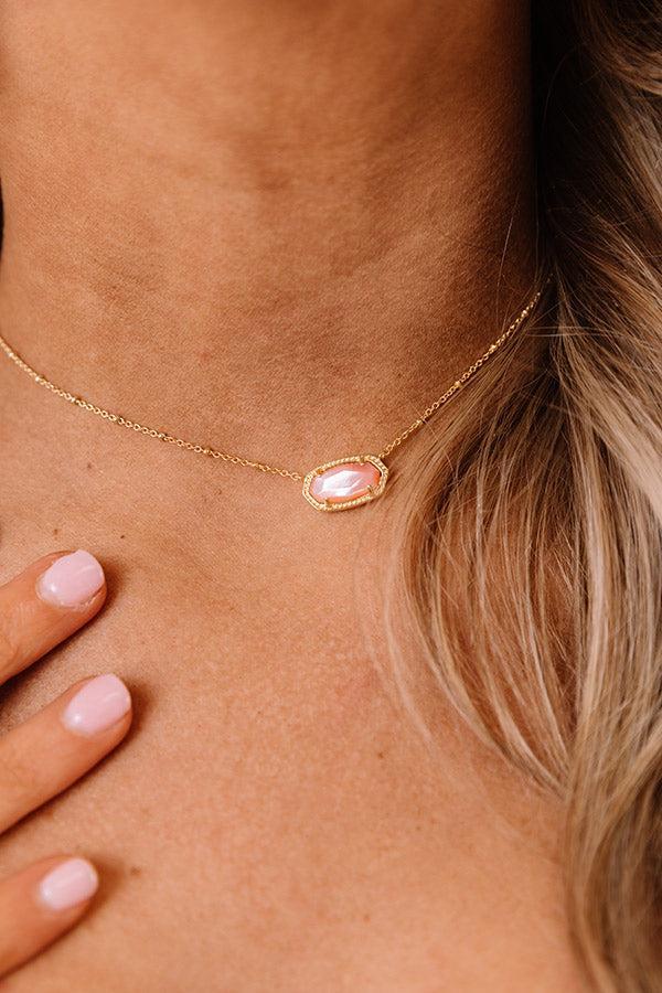 Kendra Scott Elisa Satellite Gold Pendant Necklace in Rose Mother Of Pearl Product Image