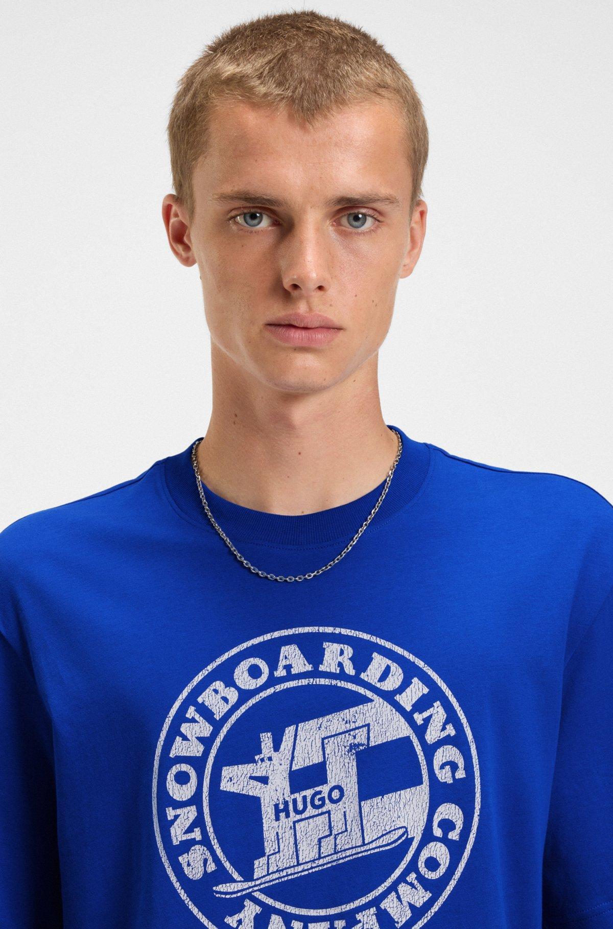 Cotton-jersey top with mixed-print artwork Product Image