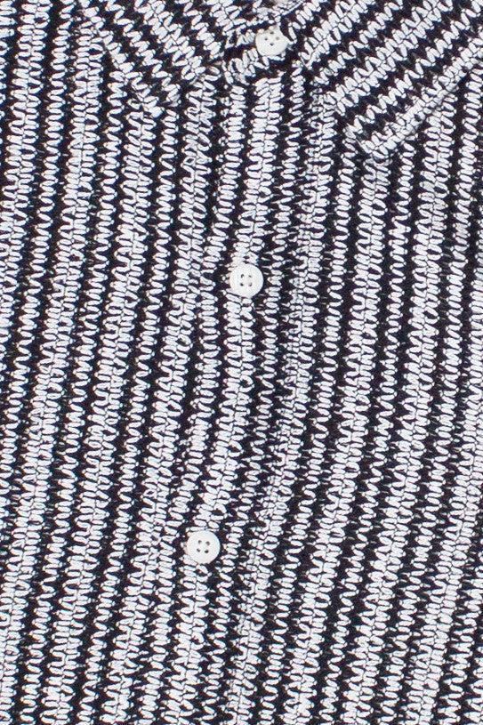 Mini Zigzag Stripe Knit Button Up Shirt Product Image