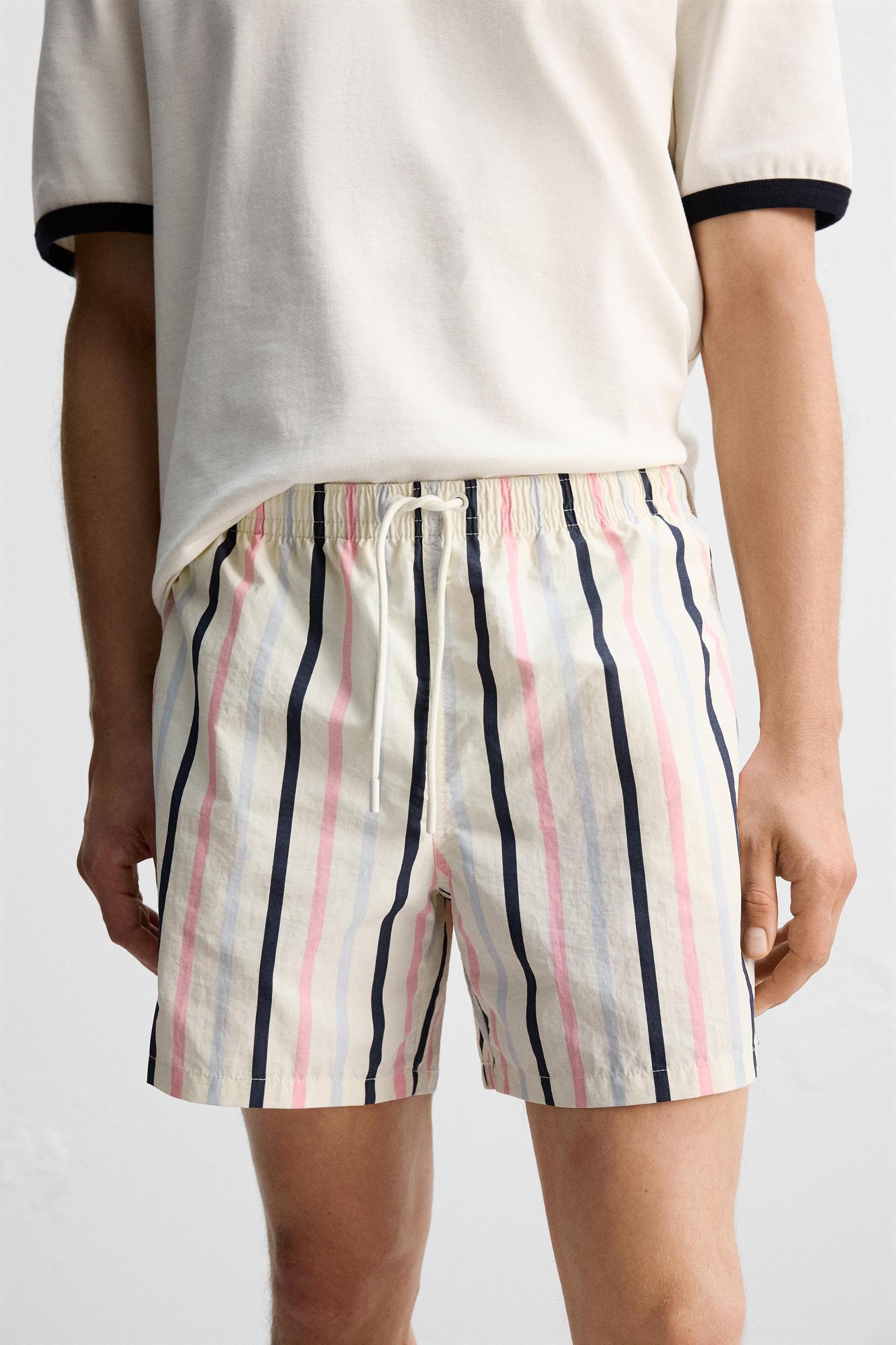 STRIPED PRINT MID-LENGTH SWIMSUIT Product Image
