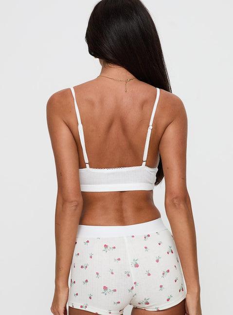 Slumber Pointelle Sleep Bralette White Product Image
