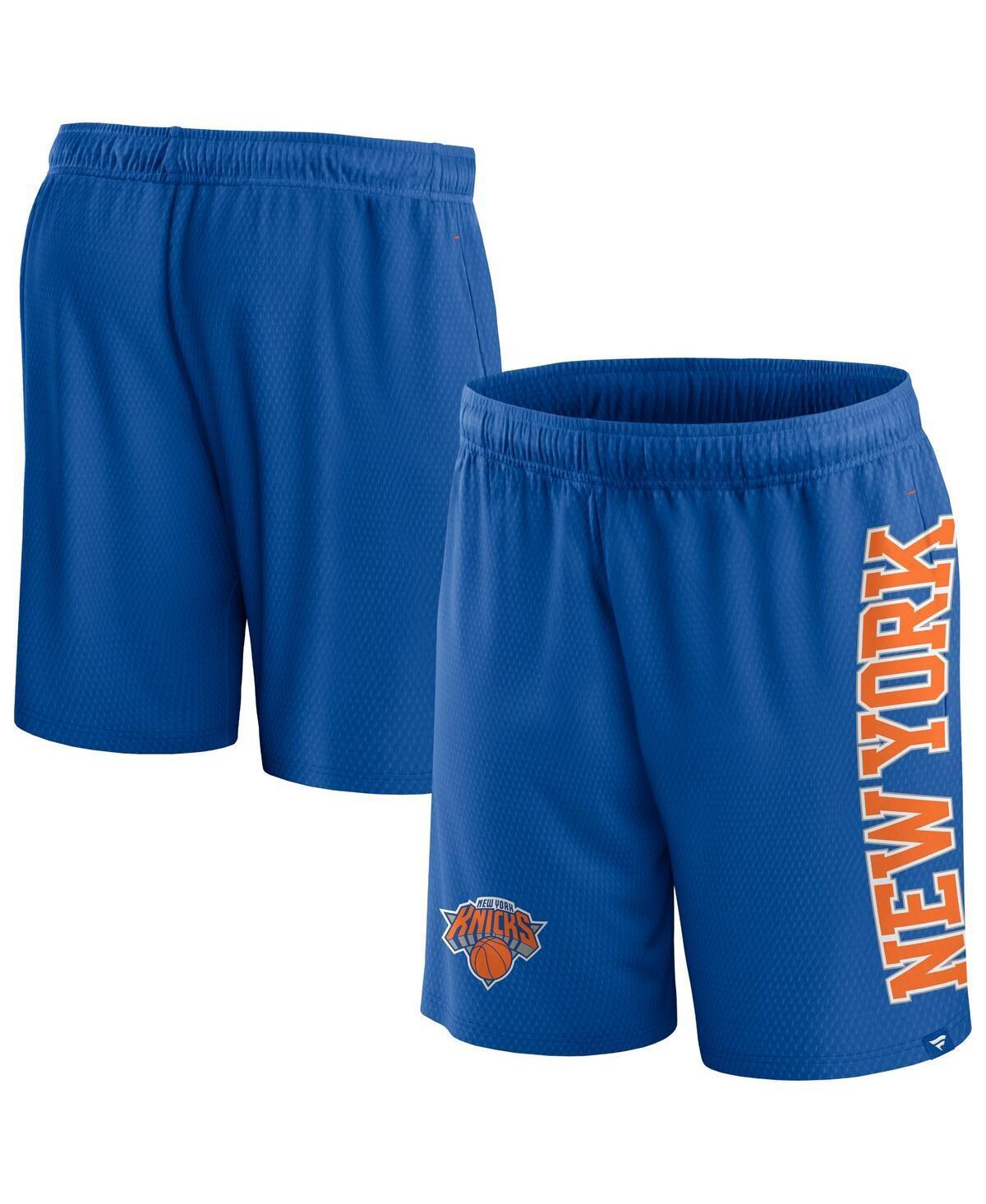 Men's Fanatics Branded Blue New York Knicks Post Up Mesh Shorts, Size: 4XL Product Image