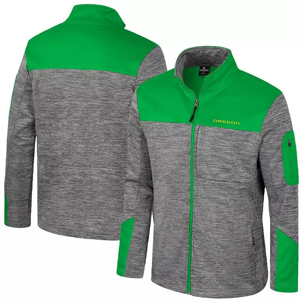 Men's Colosseum  Gray/Green Oregon Ducks Guard Full-Zip Jacket, Size: XL, Grey Product Image
