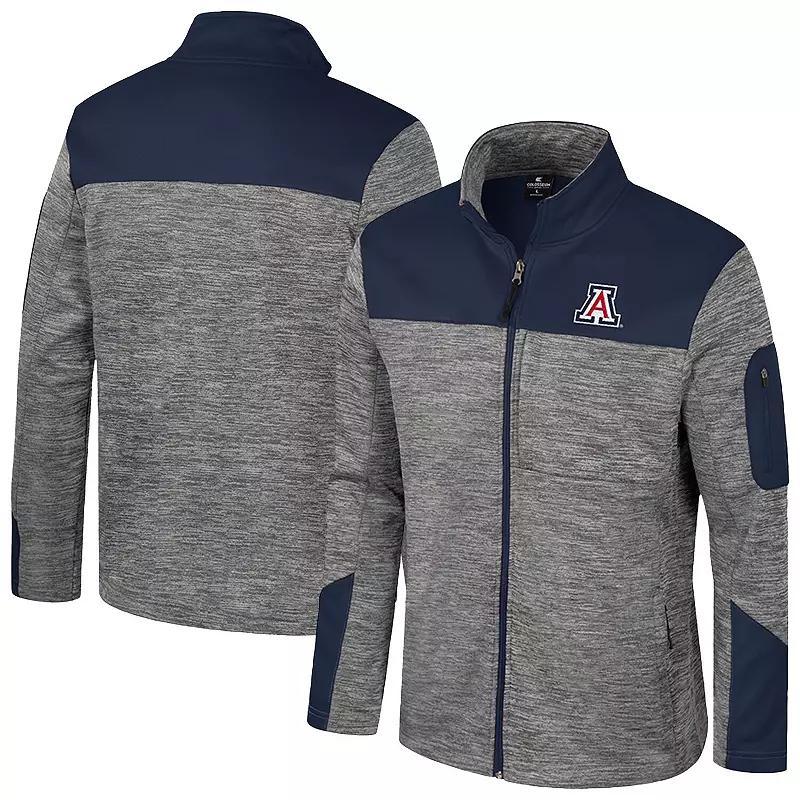Men's Colosseum  Gray/Navy Arizona Wildcats Guard Full-Zip Jacket, Size: Large, Grey Product Image
