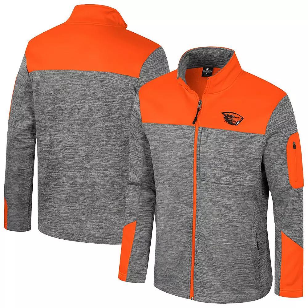 Men's Colosseum  Gray/Orange Oregon State Beavers Guard Full-Zip Jacket, Size: Large, Grey Product Image