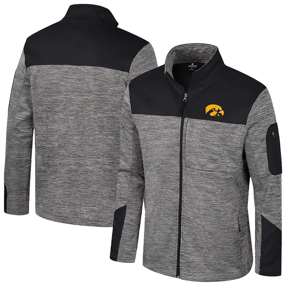 Mens Colosseum Gray/Black Iowa Hawkeyes Guard Full-Zip Jacket Product Image