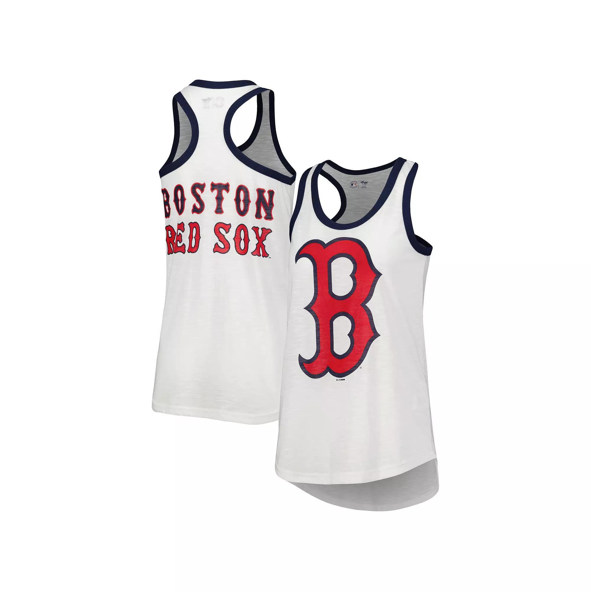 Women's G-III 4Her by Carl Banks White Boston Red Sox Tater Racerback Tank Top, Size: Large Product Image