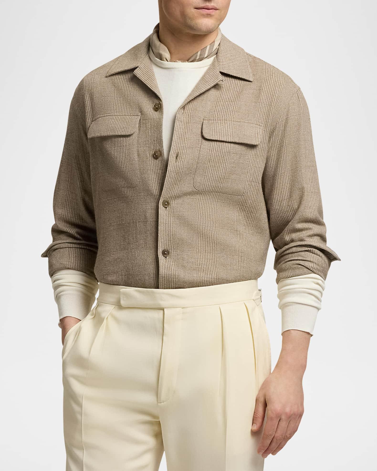 Men's Colton Tonal Check Double-Pocket Sport Shirt Product Image