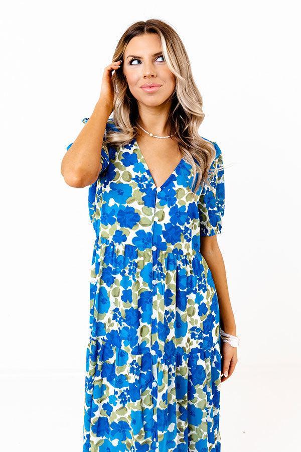 Only Sunshine Floral Maxi in Royal Blue Product Image