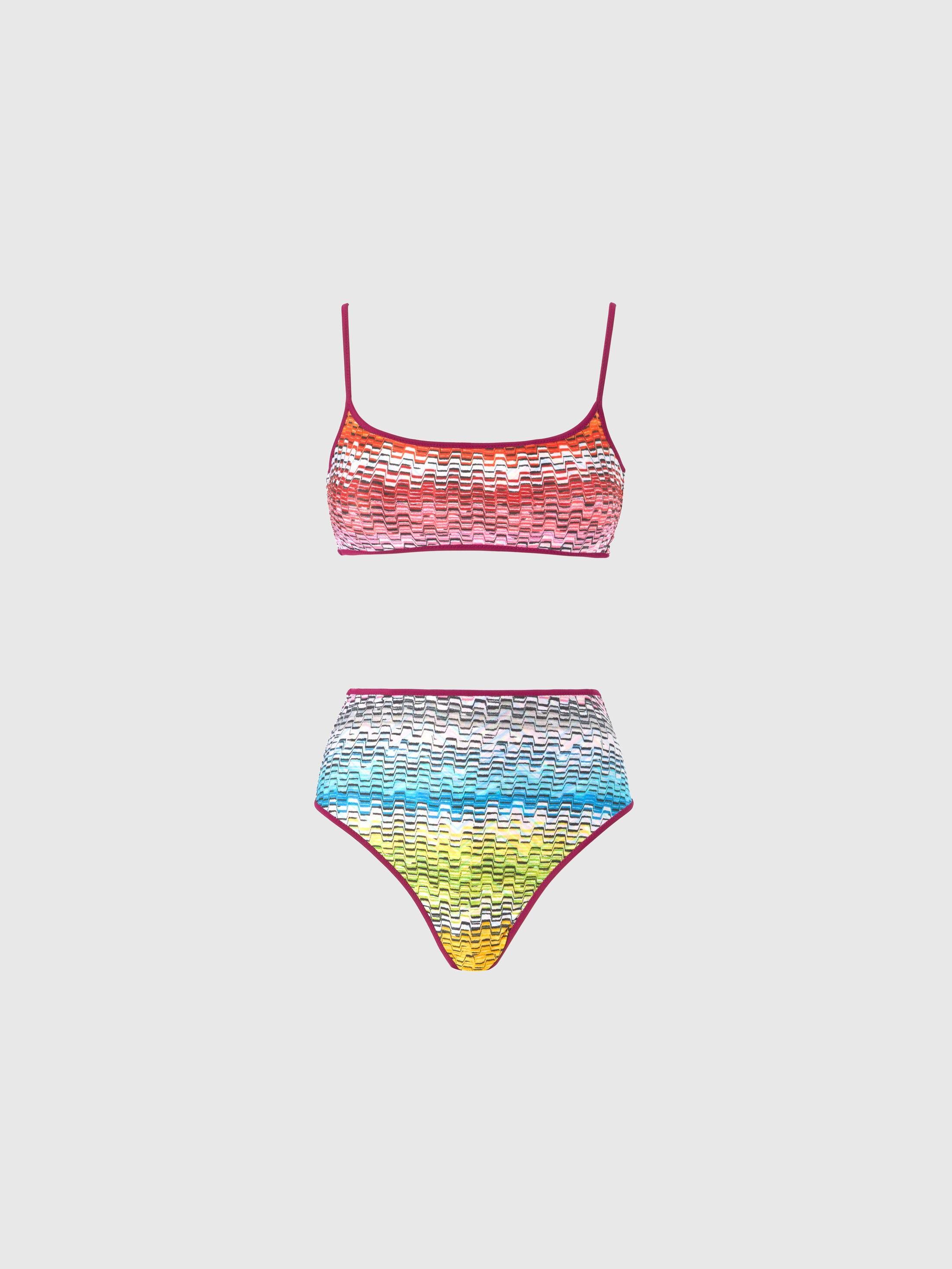 Reversible bikini with print and high bottom Product Image