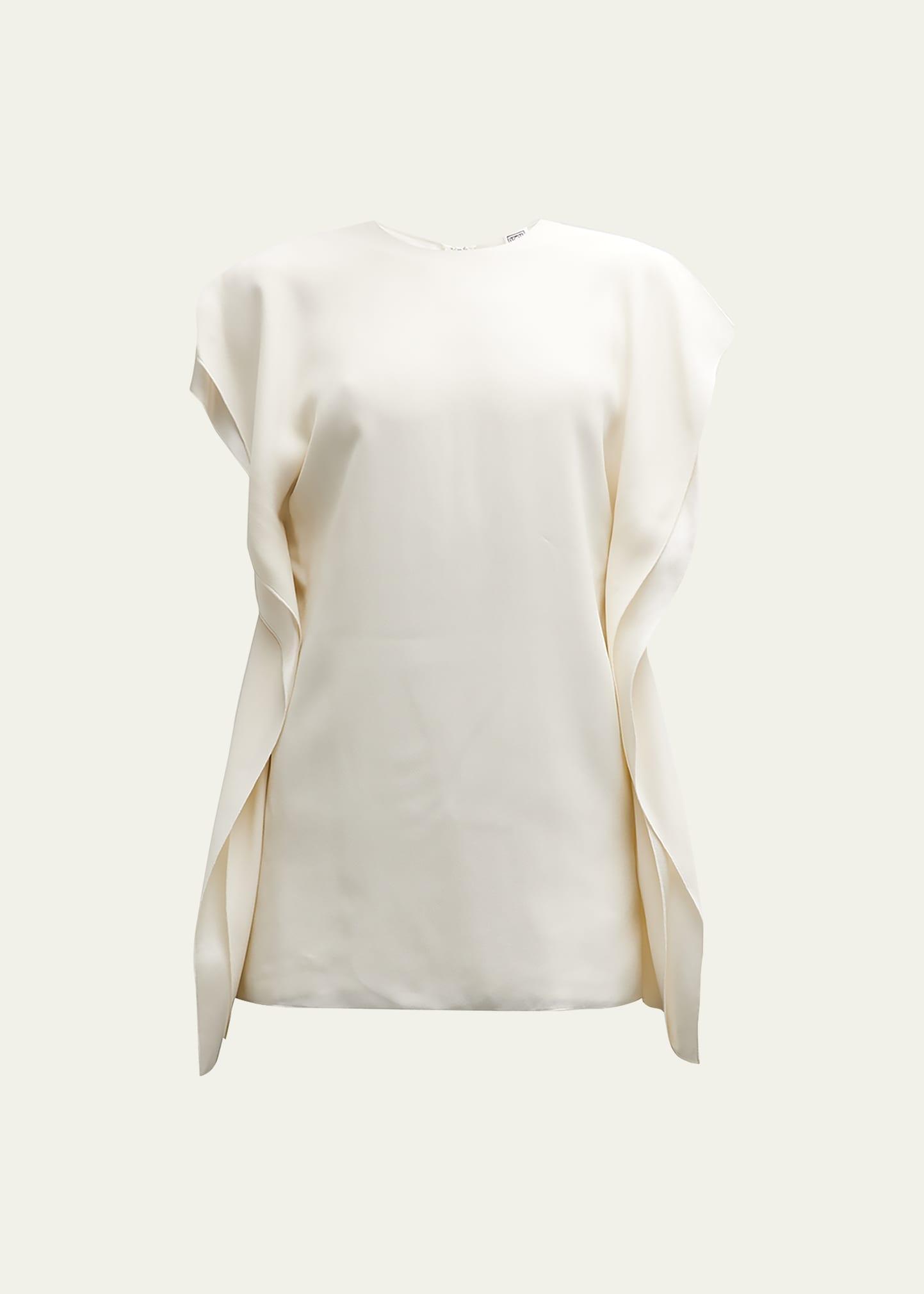 Womens Side-Drape Crepe Top Product Image