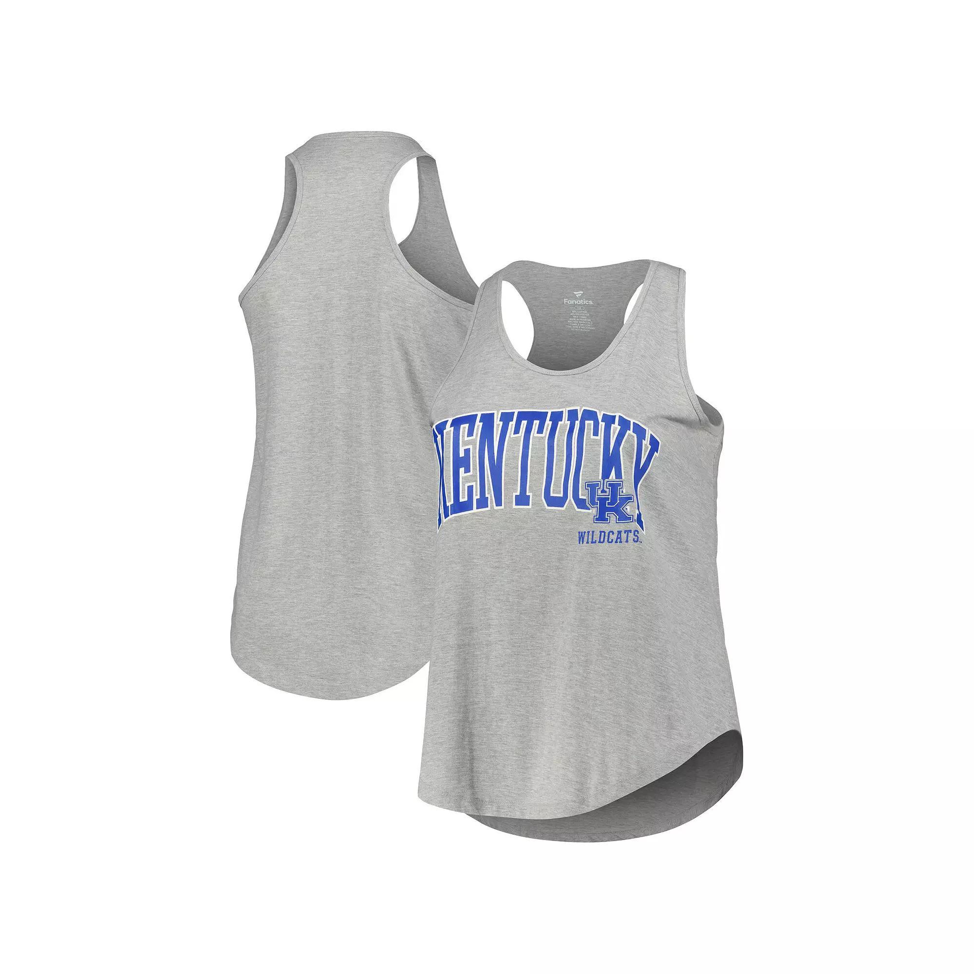 Women's Profile Heather Gray Kentucky Wildcats Arch Logo Racerback Scoop Neck Tank Top, Size: 1XL, Grey Product Image