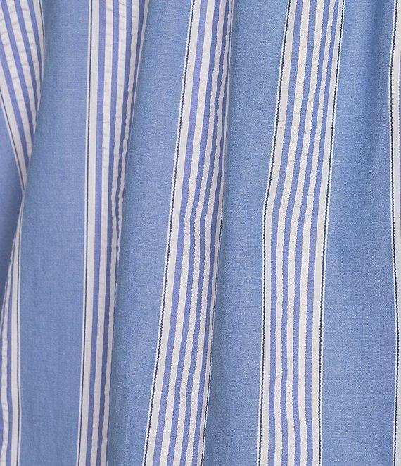 Foxcroft Plus Size Violet Cotton Square Neck Elbow Sleeve Top Product Image