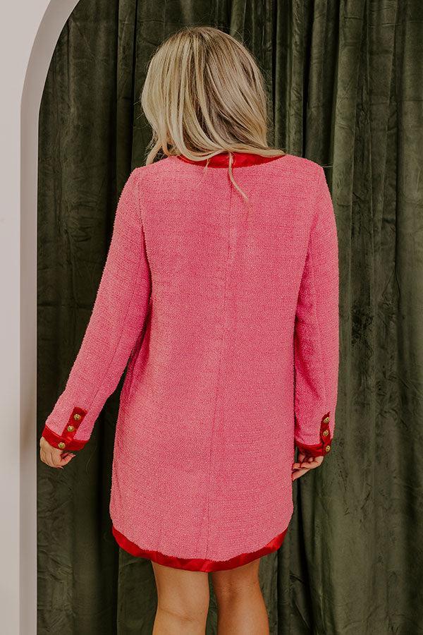 Office Chic Tweed Mini Dress in Pink Product Image