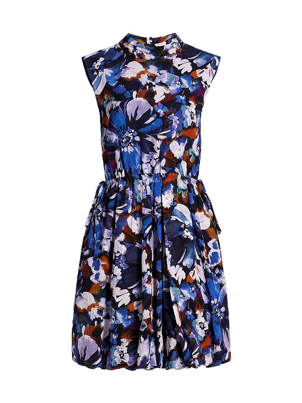 Womens Laura Floral Bubble-Hem Minidress Product Image