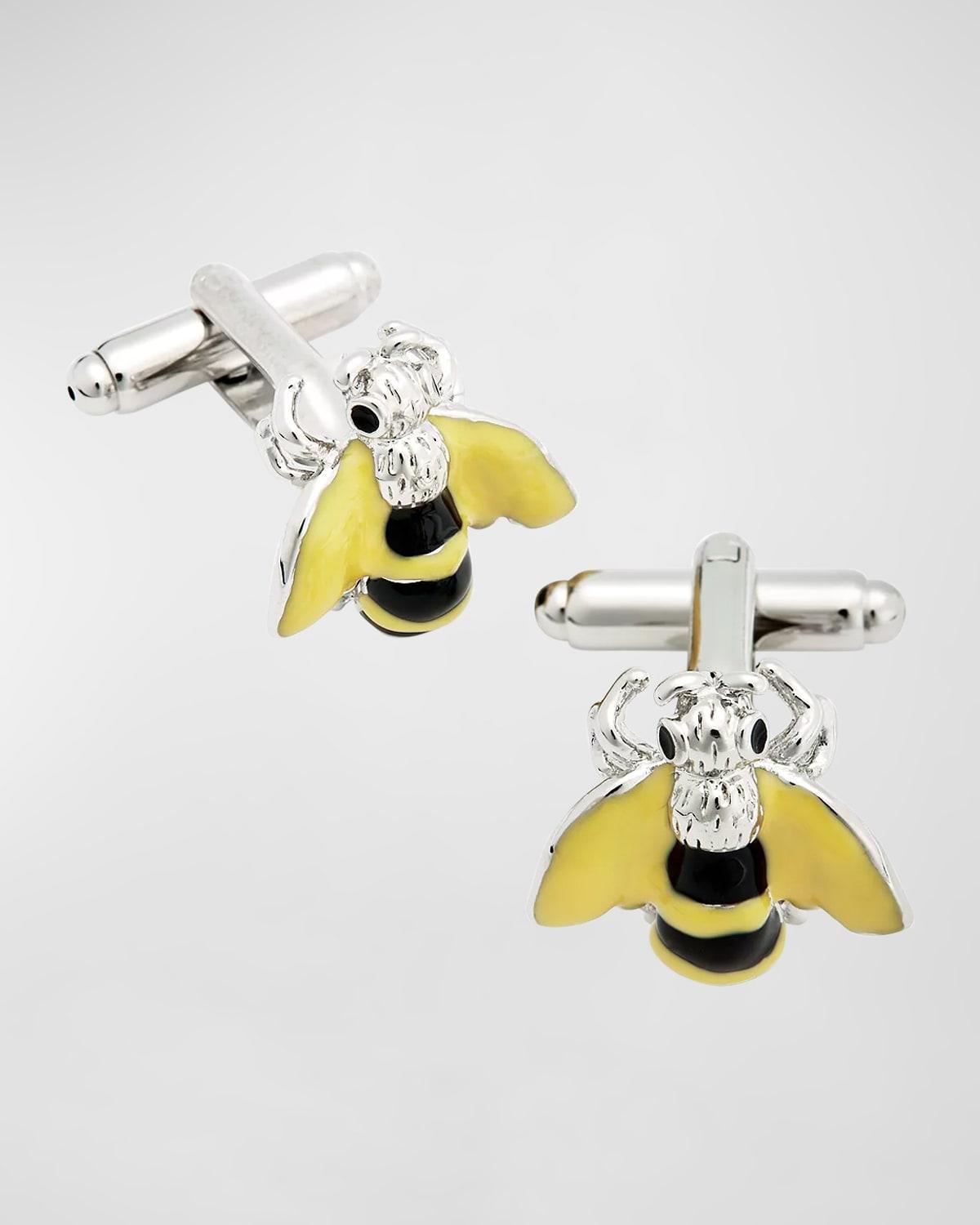 Mens Enamel Bee with Yellow Wings Cufflinks Product Image