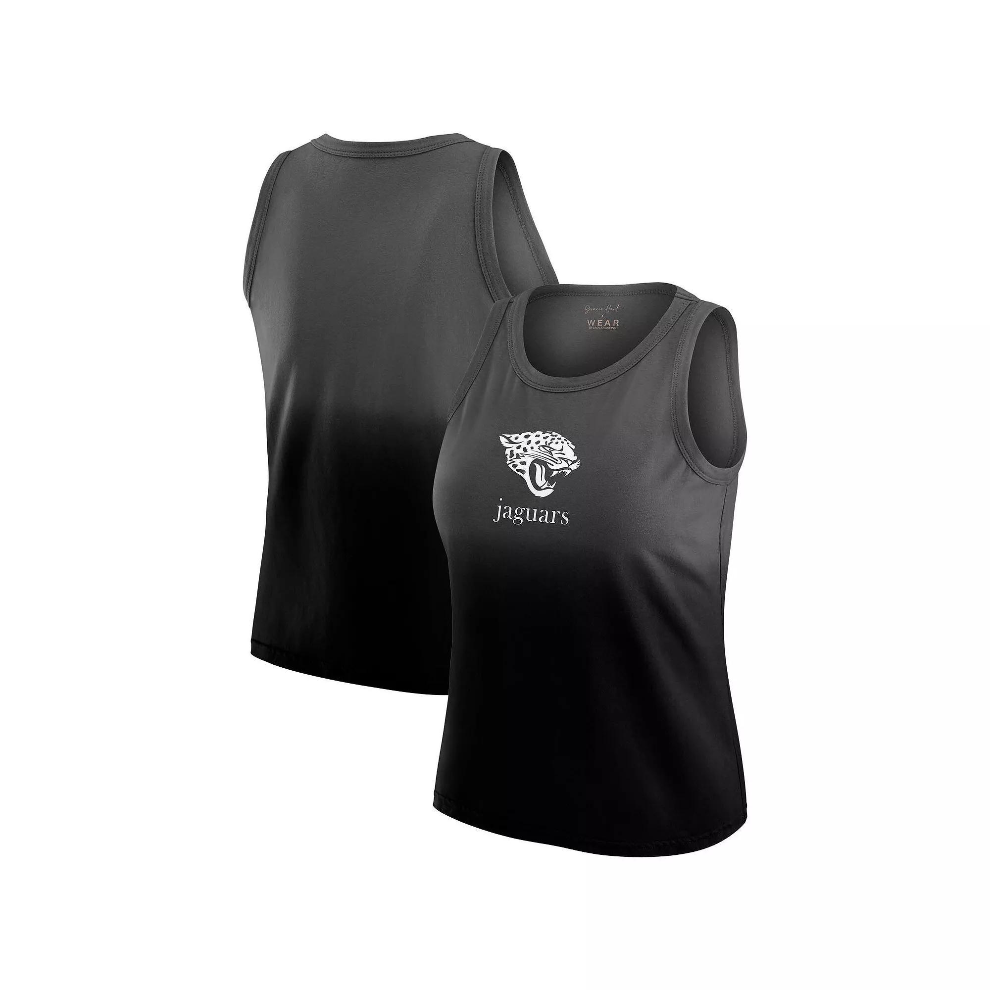 Women's WEAR by Erin Andrews x Gracie Hunt Black Jacksonville Jaguars Ombre Tank Top,  Product Image