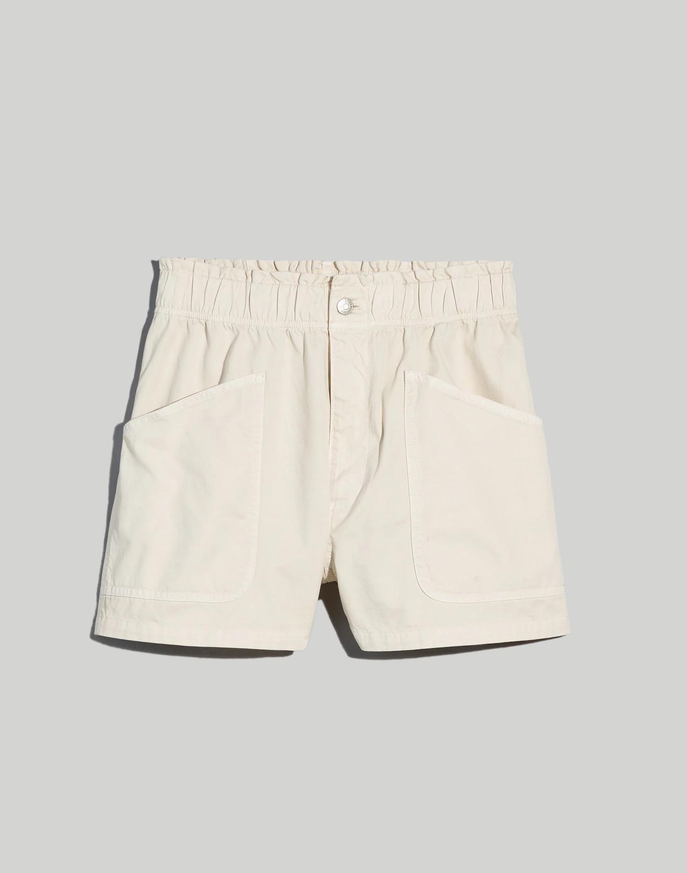 Plus Denim Pull-On Paperbag Utility Shorts: Garment-Dyed Edition Product Image