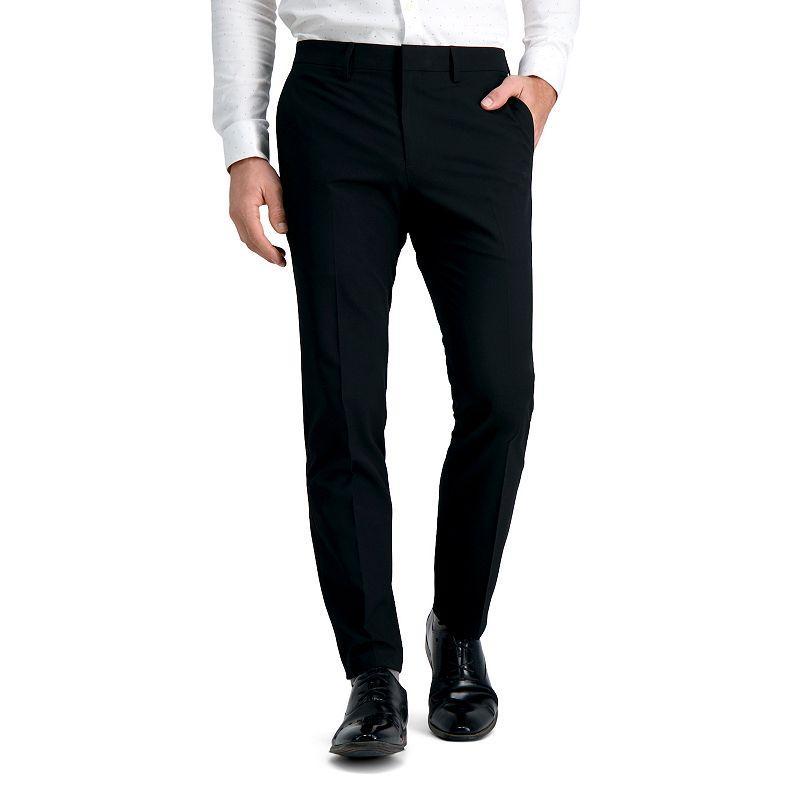 Men's J.M Haggar® 4-Way Stretch Ultra-Slim Flat-Front Dress Pants, Size: 33X30, Black Product Image