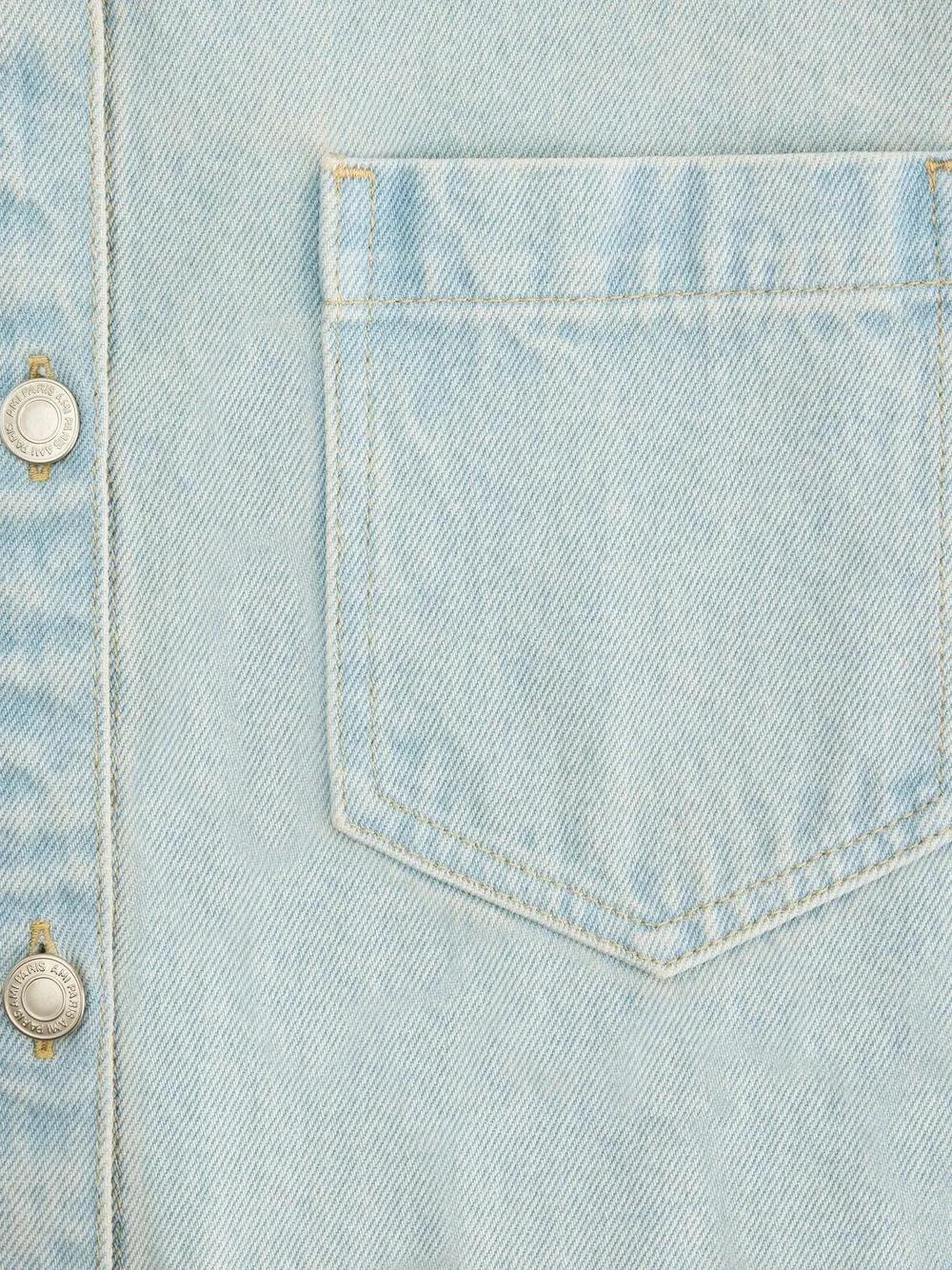 logo-print denim overshirt Product Image