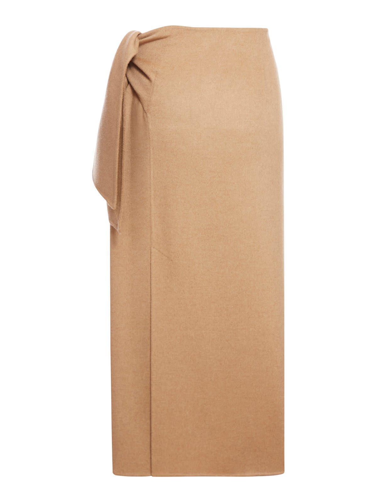 MAX MARA Knot Detailed Skirt In Nude & Neutrals Product Image