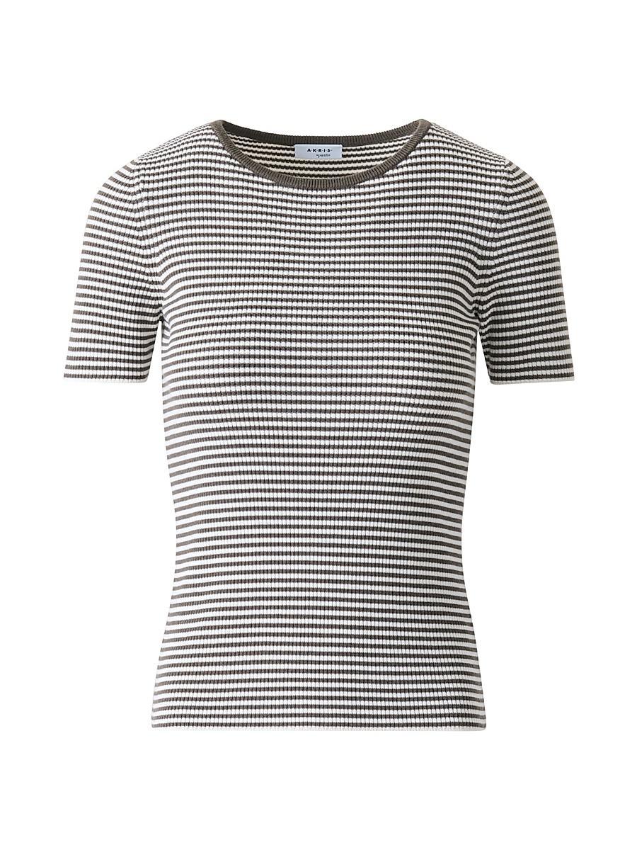 Womens Stripe Wool T-Shirt Product Image