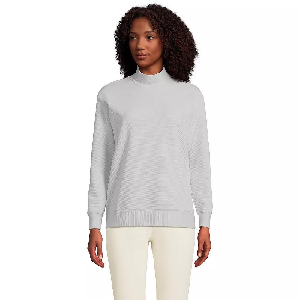 Women's Lands' End Long Sleeve Ottoman Mock Pullover,  Product Image