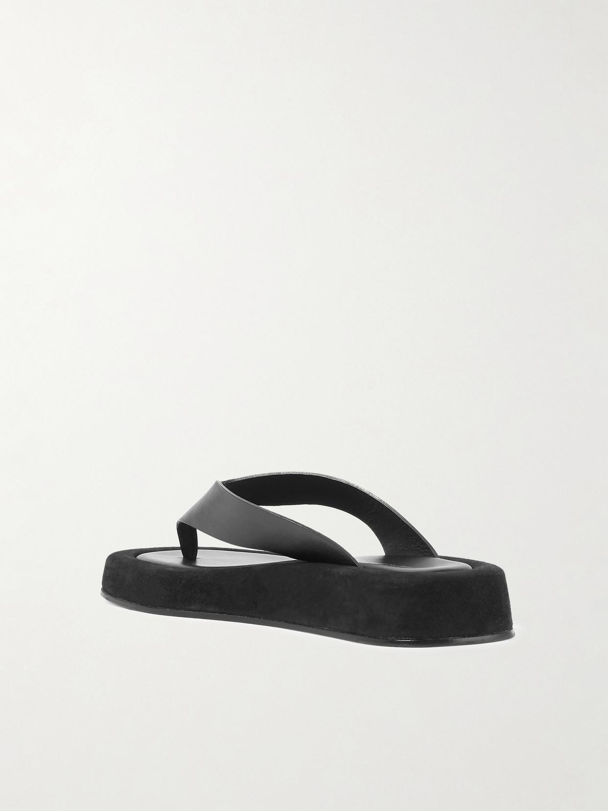 THE ROW Ginza Leather Platform Flip Flops In Black Product Image