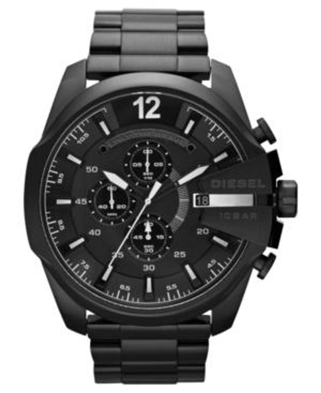 DIESEL Men's Chronograph Black Ion-plated Stainless Steel Bracelet Watch 51mm Dz4283 In Nero Product Image