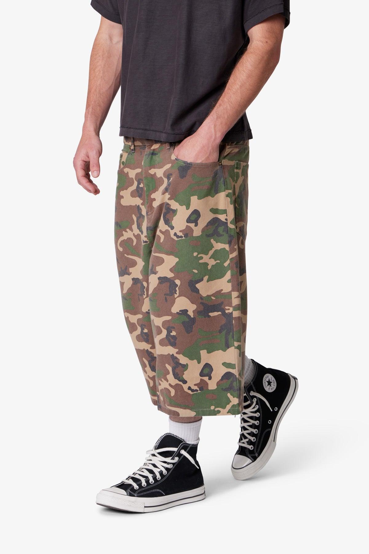 Ultra Baggy Camo Twill Shorts - Woodland Camo Product Image