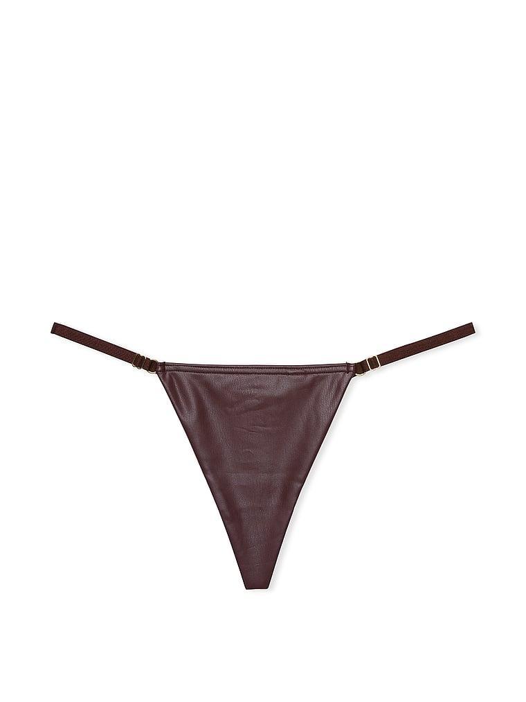 Faux Leather Adjustable V-String Panty Product Image