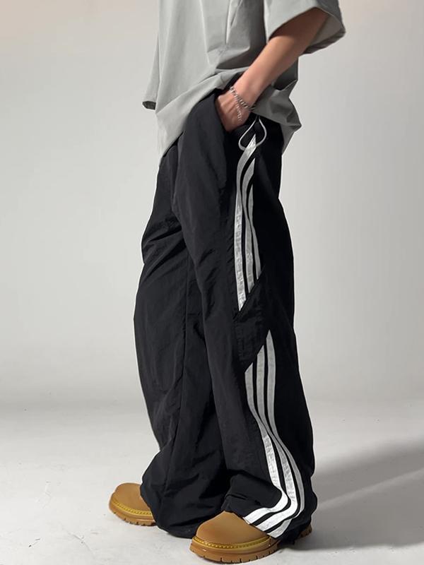 Stripe Print Wide Leg Pants Product Image