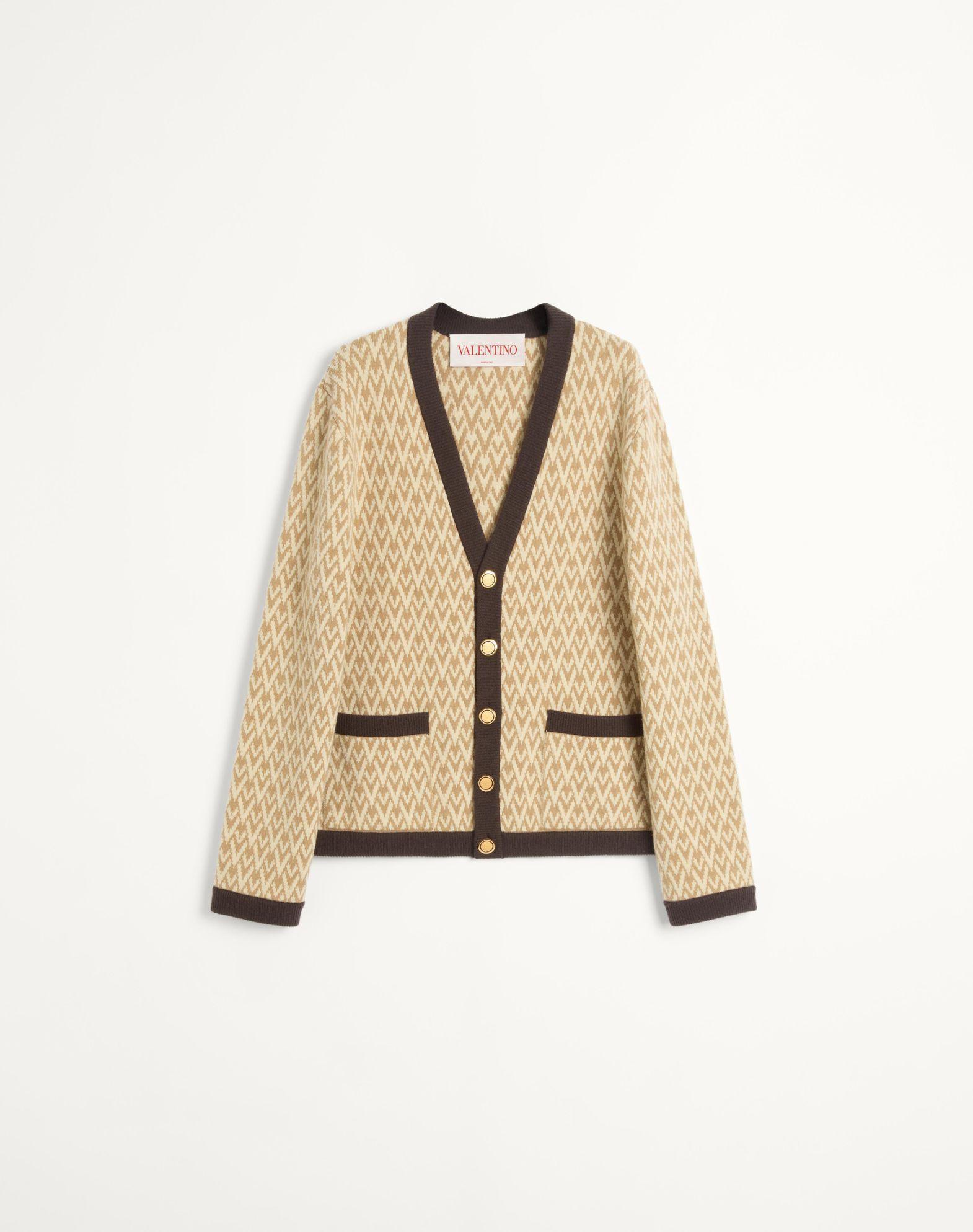 Wool Cardigan With Toute La V Pattern Product Image