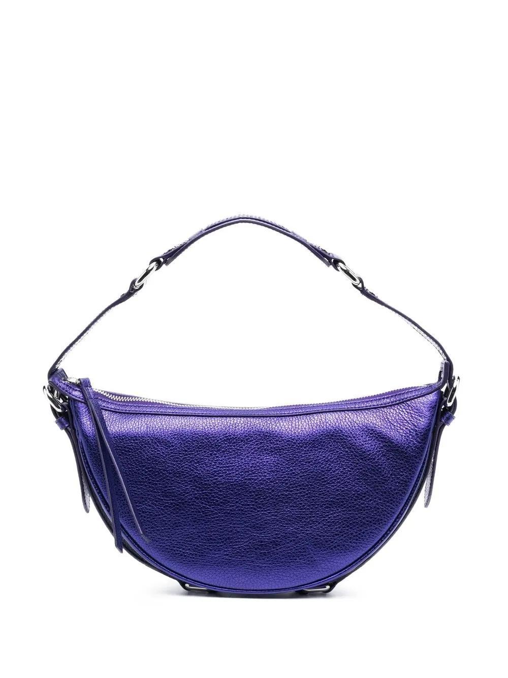 BY FAR Pebble-texture Leather Shoulder Bag In Purple Product Image